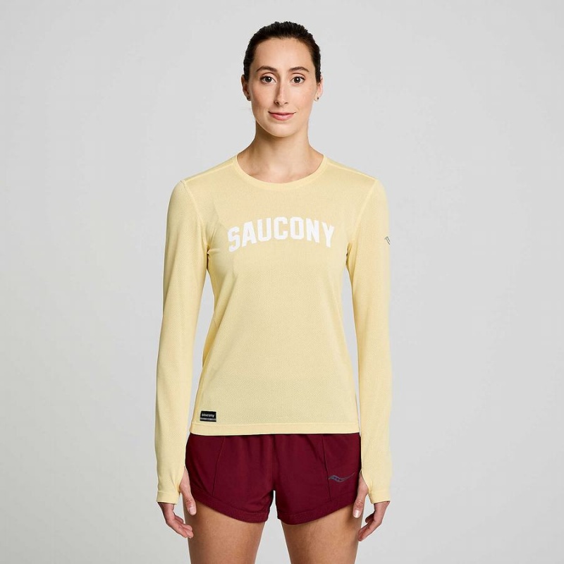 Saucony Stopwatch Grafiske Long Sleeve T-skjorte Dame Glow Graphic | S54601-H76