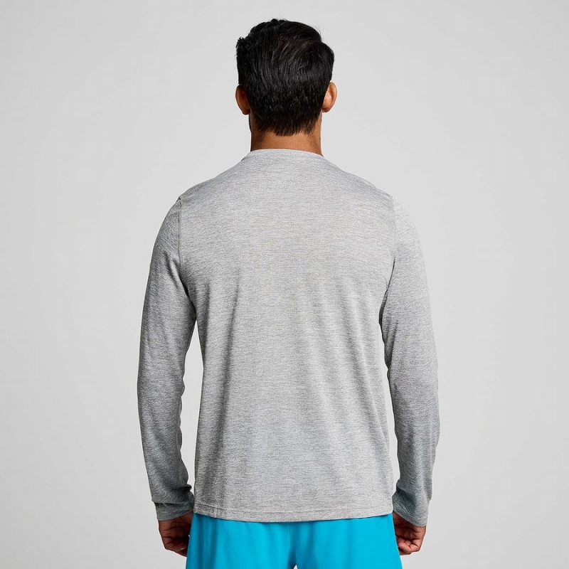 Saucony Stopwatch Grafiske Long Sleeve T-skjorte Herre Lyse Grå | S87510-E84