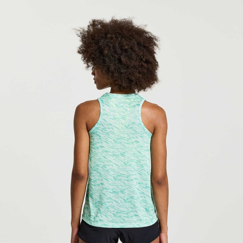 Saucony Stopwatch Grafiske Singlet Tank Top Dame Turkis | S27961-X27