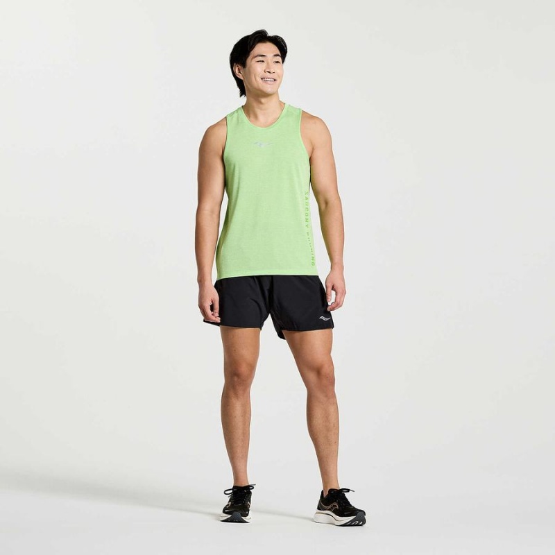 Saucony Stopwatch Grafiske Singlet Tank Top Herre Grønn | S63841-K35