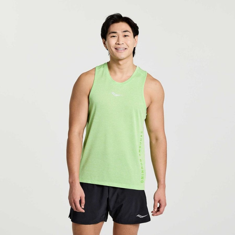 Saucony Stopwatch Grafiske Singlet Tank Top Herre Grønn | S63841-K35