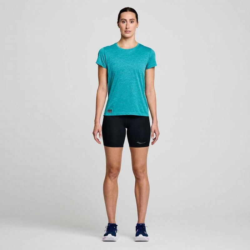 Saucony Stopwatch Kort Sleeve T-skjorte Dame Turkis | S29186-A86