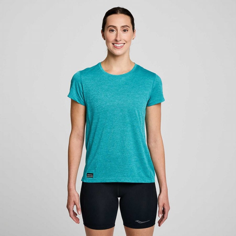 Saucony Stopwatch Kort Sleeve T-skjorte Dame Turkis | S29186-A86