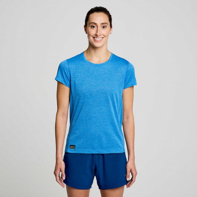 Saucony Stopwatch Kort Sleeve T-skjorte Dame Blå | S89615-S15