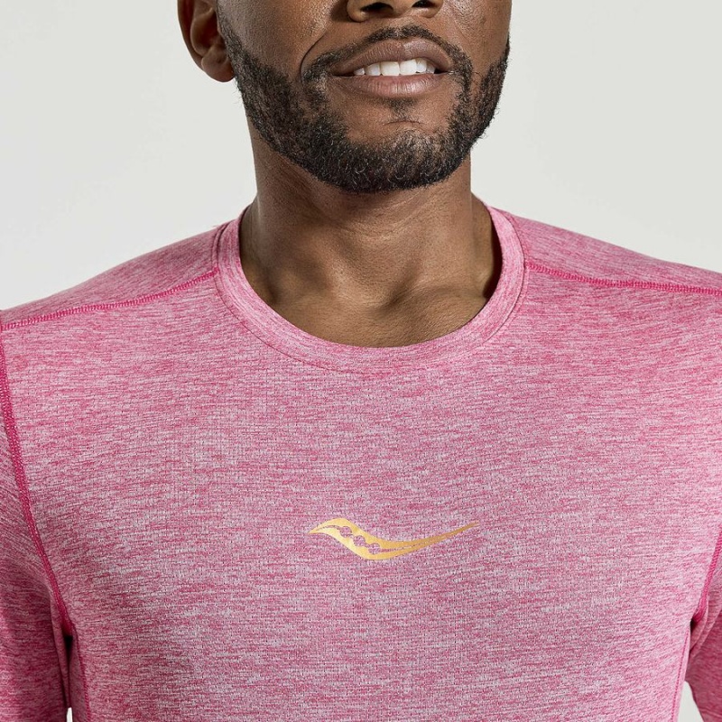 Saucony Stopwatch Kort Sleeve T-skjorte Herre Rosa | S67903-R21