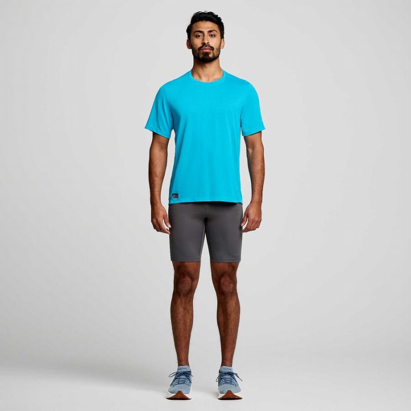 Saucony Stopwatch Kort Sleeve T-skjorte Herre Blå | S35840-Y20