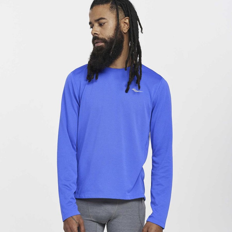 Saucony Stopwatch Long Sleeve T-skjorte Herre Blå | S42593-J20