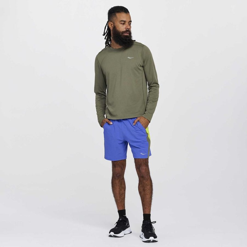 Saucony Stopwatch Long Sleeve T-skjorte Herre Khaki | S54697-K15