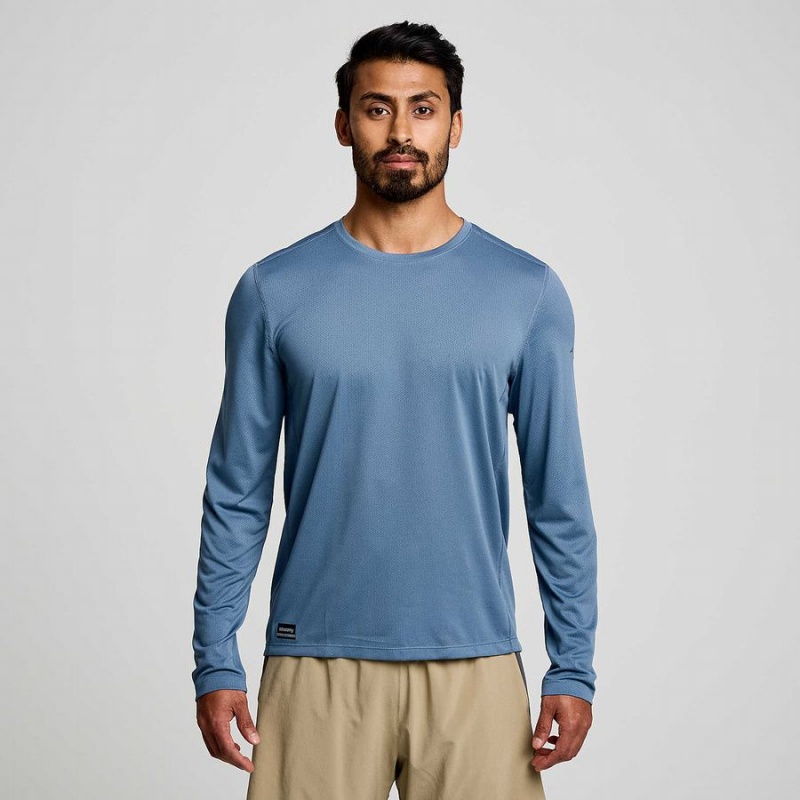 Saucony Stopwatch Long Sleeve T-skjorte Herre Blå | S85439-N26