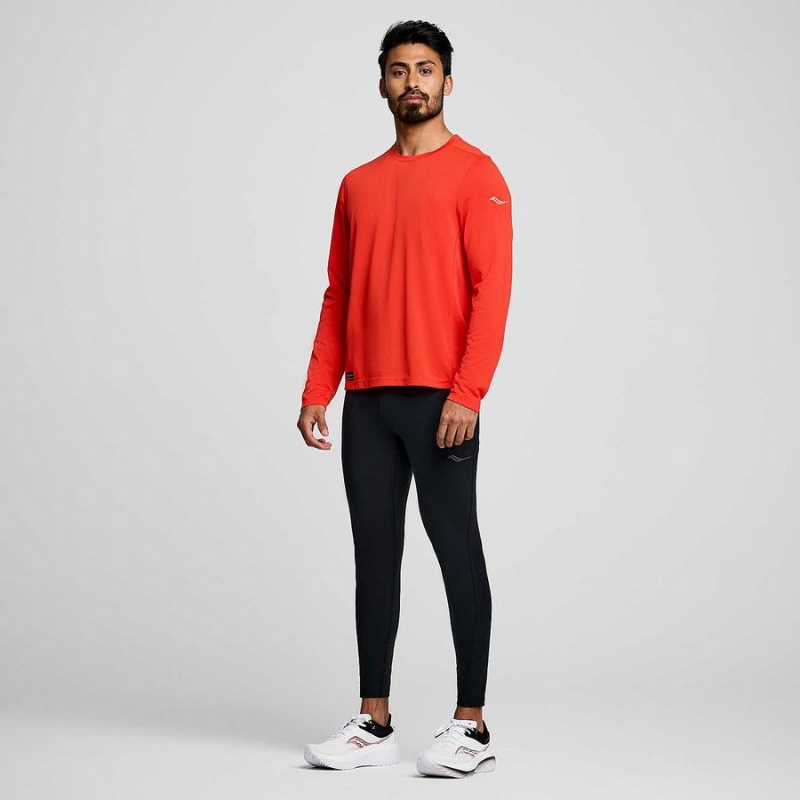 Saucony Stopwatch Long Sleeve T-skjorte Herre Rød | S40216-S58