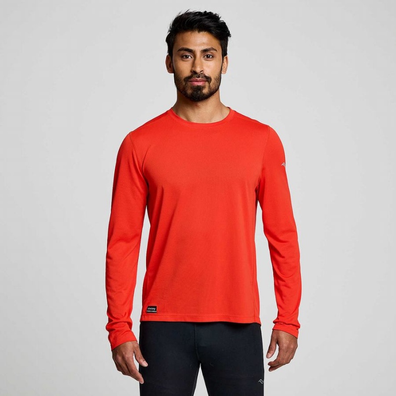 Saucony Stopwatch Long Sleeve T-skjorte Herre Rød | S40216-S58