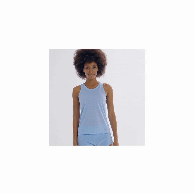 Saucony Stopwatch Singlet Tank Top Dame Blå | S38697-Y54