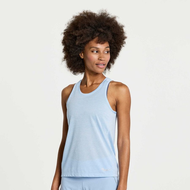 Saucony Stopwatch Singlet Tank Top Dame Blå | S38697-Y54