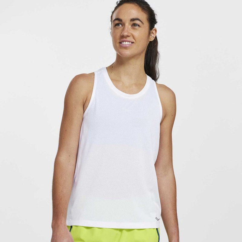 Saucony Stopwatch Singlet Tank Top Dame Hvite | S14953-Q71