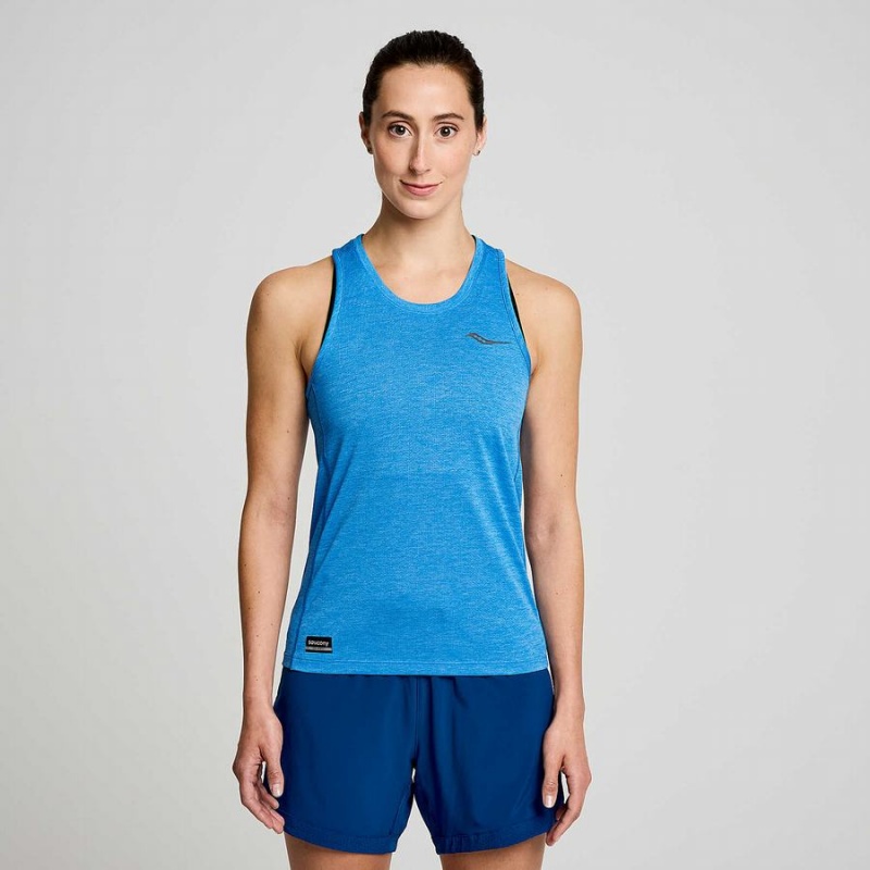 Saucony Stopwatch Singlet Tank Top Dame Blå | S53694-W98