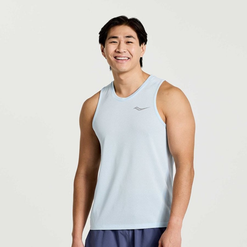 Saucony Stopwatch Singlet Tank Top Herre Blå | S93058-J04