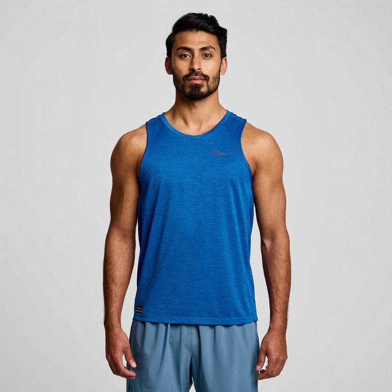 Saucony Stopwatch Singlet Tank Top Herre Blå | S65132-K38