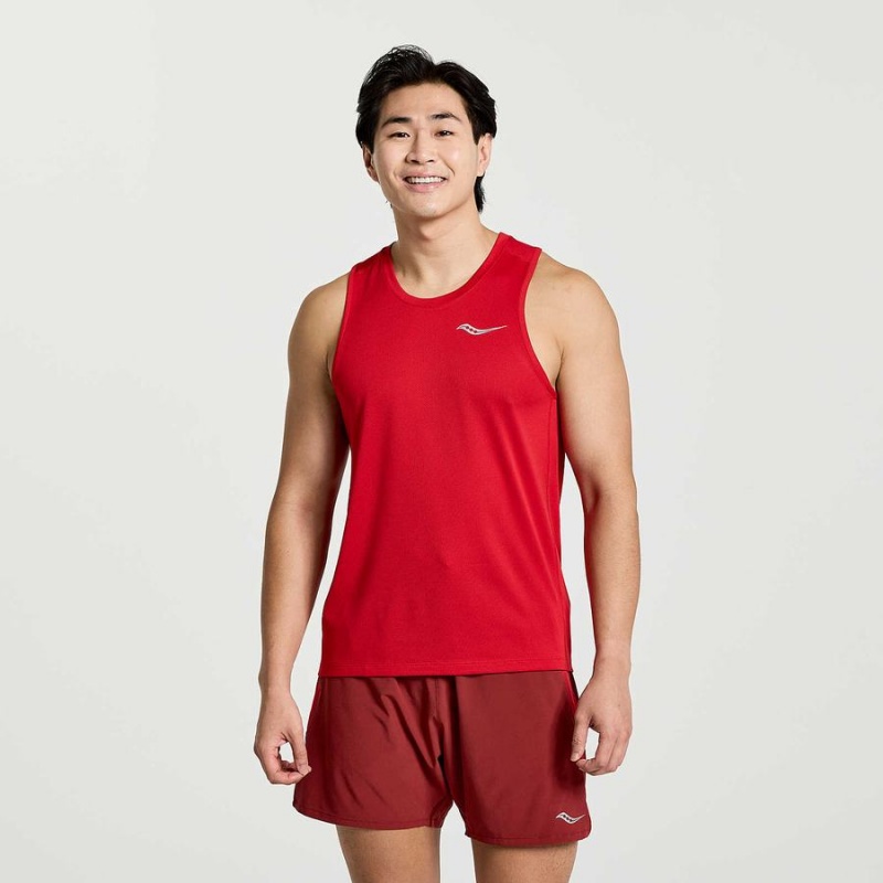 Saucony Stopwatch Singlet Tank Top Herre Rød | S41325-W31