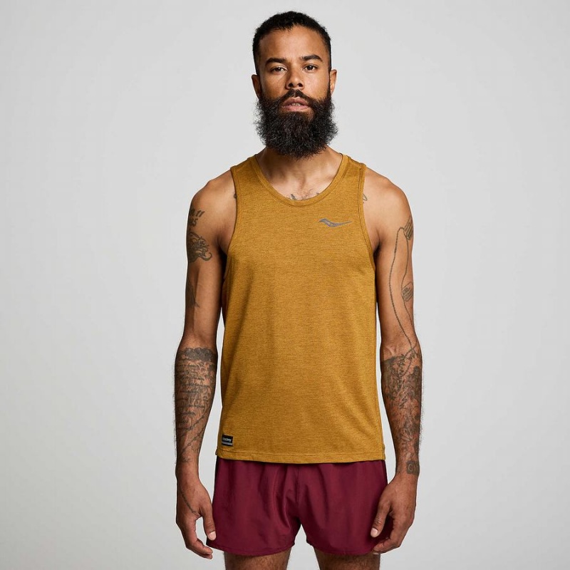 Saucony Stopwatch Singlet Tank Top Herre Brune | S92730-R08