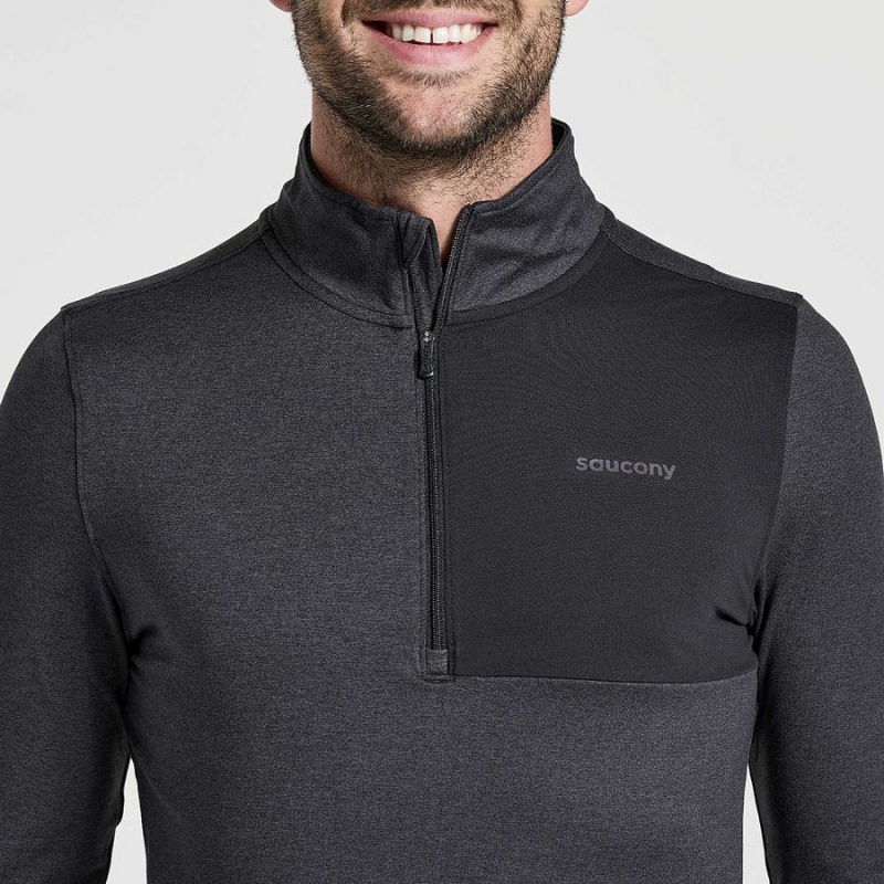 Saucony Sunday 1/4 Zip Topper Herre Svarte | S32740-H48