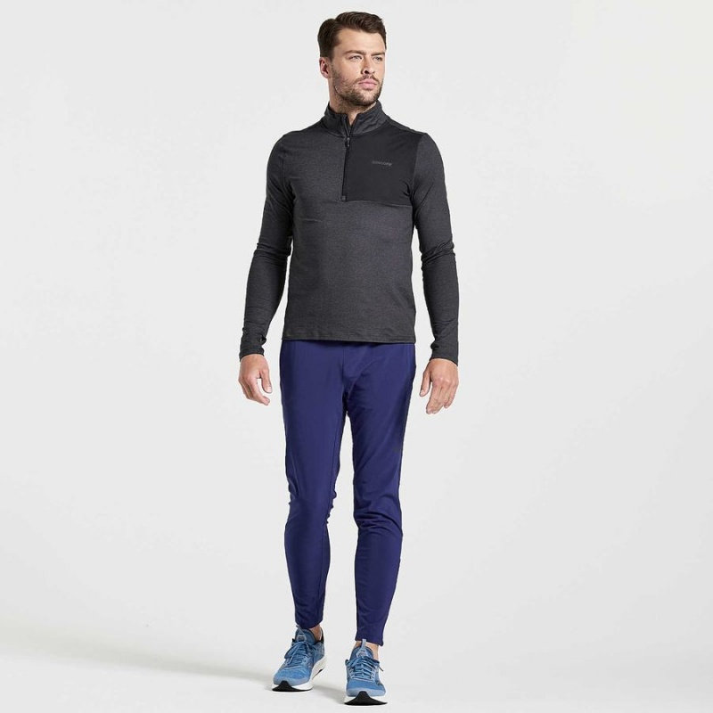 Saucony Sunday 1/4 Zip Topper Herre Svarte | S32740-H48