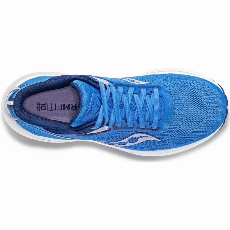 Saucony Triumph 21 Brede Løpesko Dame Blå | S21376-G40