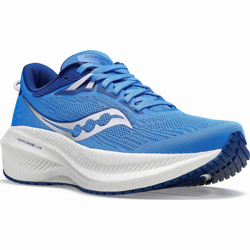 Saucony Triumph 21 Brede Løpesko Dame Blå | S21376-G40