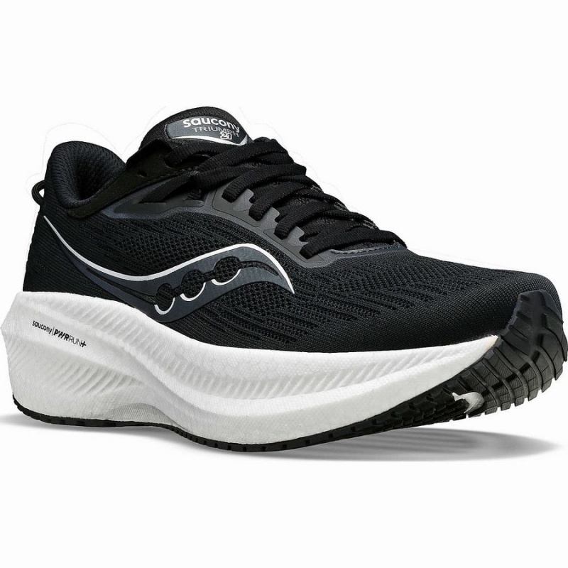 Saucony Triumph 21 Brede Løpesko Herre Svarte Hvite | S42510-S81