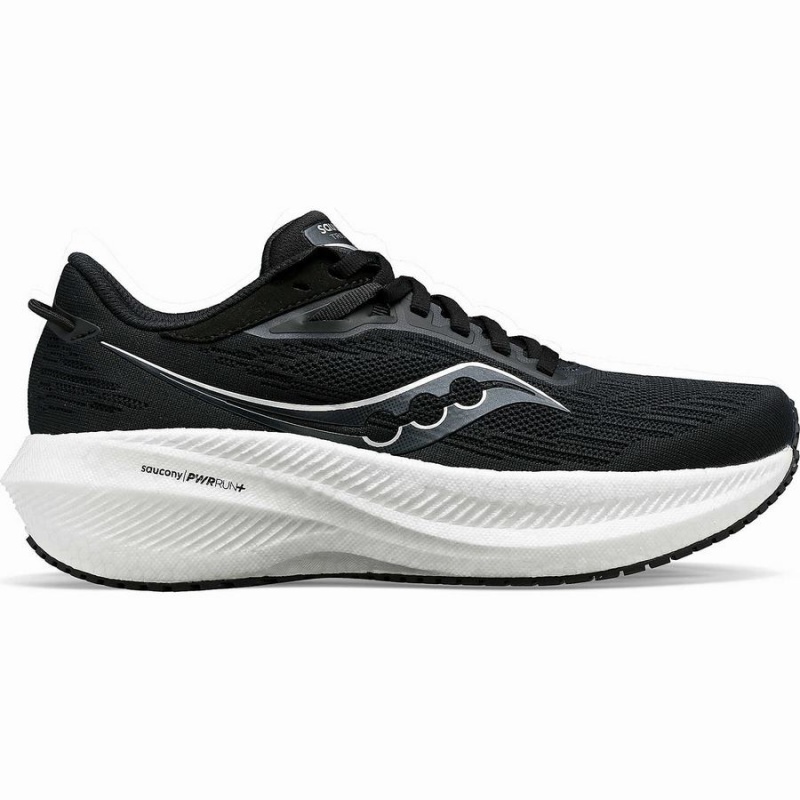 Saucony Triumph 21 Brede Løpesko Herre Svarte Hvite | S42510-S81