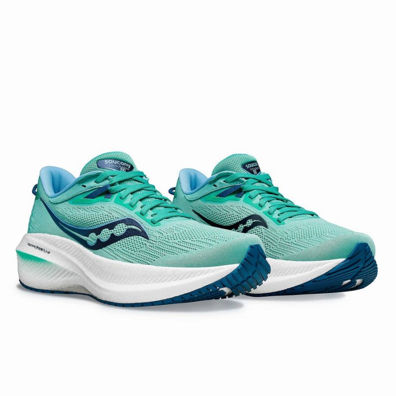 Saucony Triumph 21 Løpesko Dame Mint Marineblå | S02176-C68