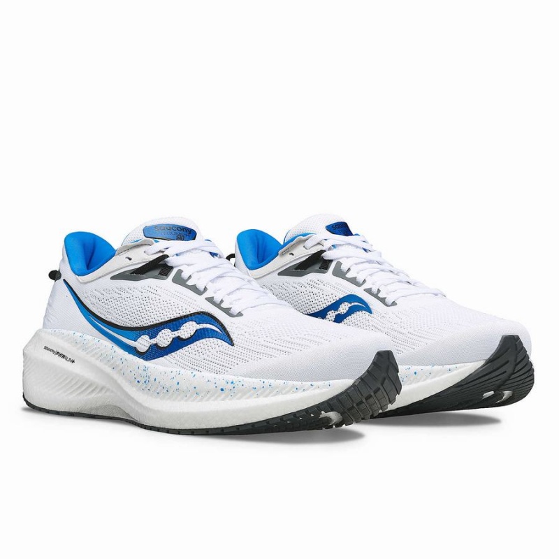 Saucony Triumph 21 Løpesko Herre Hvite Dyp Blå | S63987-N43