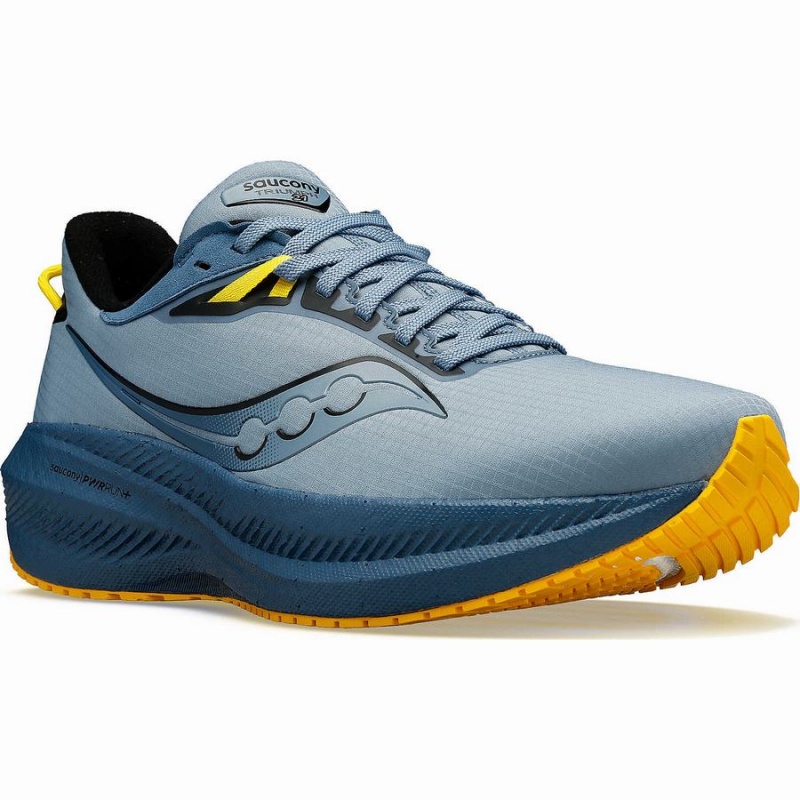 Saucony Triumph 21 RUNSHIELD Løpesko Herre Blå | S25364-S31