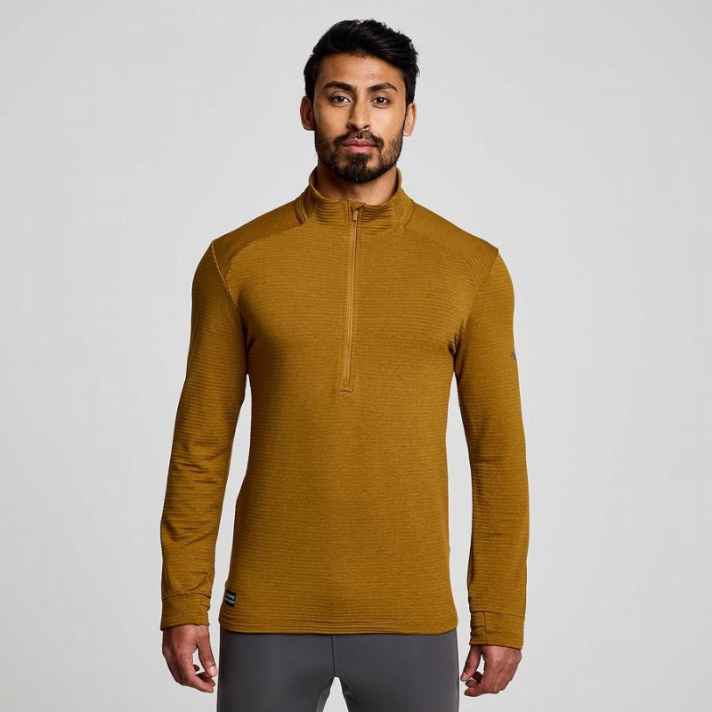 Saucony Triumph 3D 1/2 Zip Topper Herre Brune | S59048-Z71