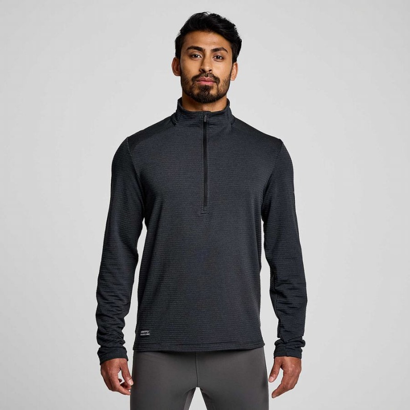 Saucony Triumph 3D 1/2 Zip Topper Herre Svarte | S16283-X93