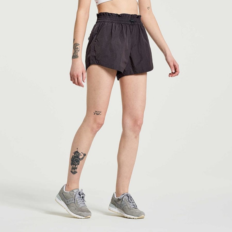 Saucony Unwind Shorts Dame Svarte | S63849-G27