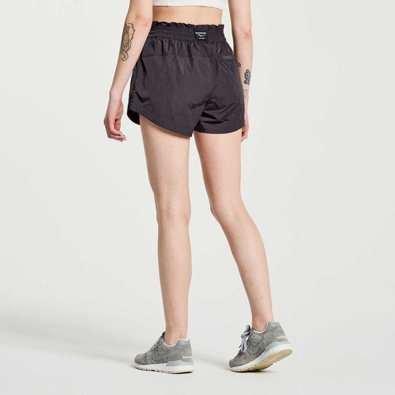 Saucony Unwind Shorts Dame Svarte | S63849-G27