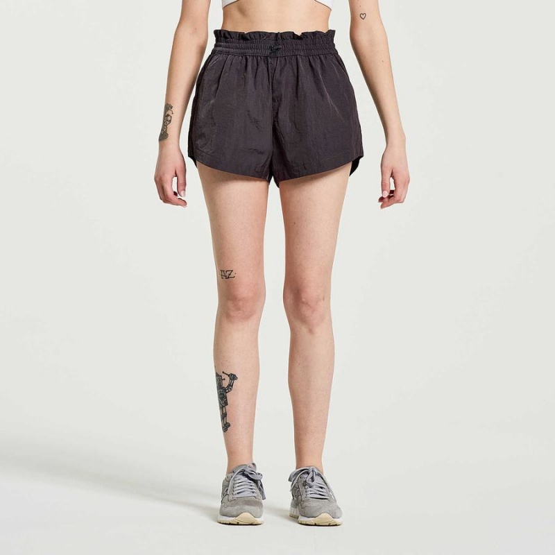 Saucony Unwind Shorts Dame Svarte | S63849-G27