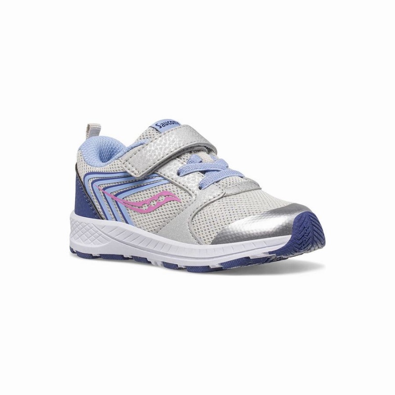 Saucony Vind FST Jr. Sneaker Løpesko Barn Sølv Blå Rosa | S86271-N07