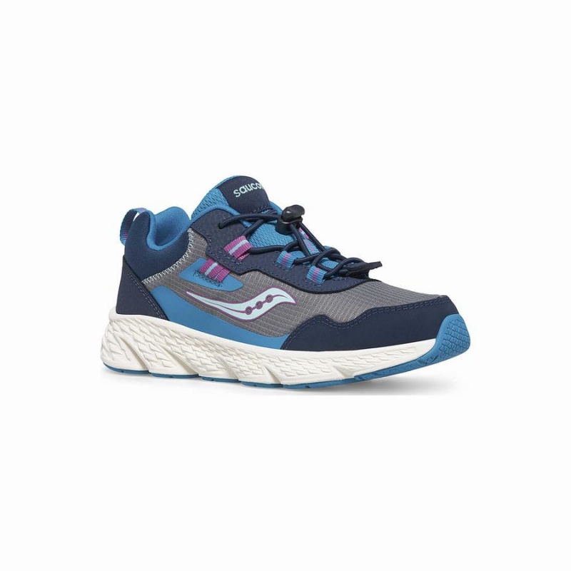 Saucony Vind Shield 3.0 Sneaker Løpesko Barn Marineblå Grå | S19023-B18